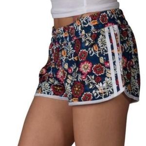 Adidas Navy floral short shorts Xs